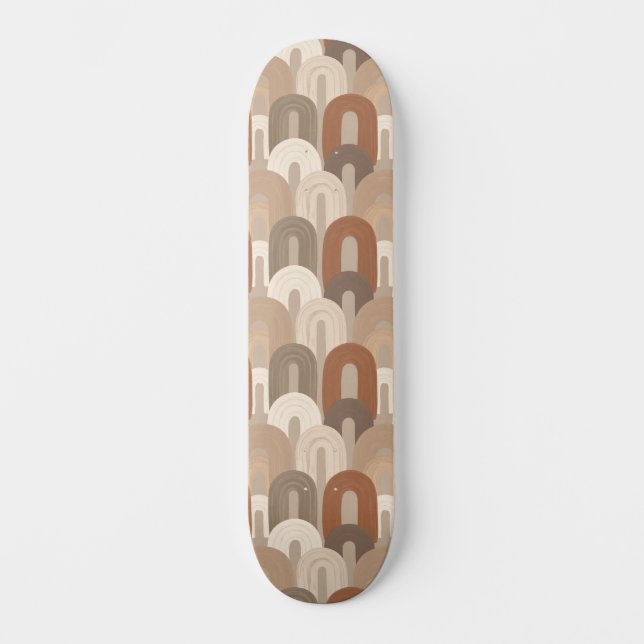 Skateboard Motif Abstrait d'Arche Neutre (Recto)