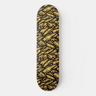 Skateboard Motif abstrait de feuille d'or