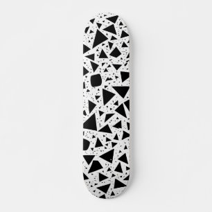 Skateboard Motif Abstrait de formes noir et blanc