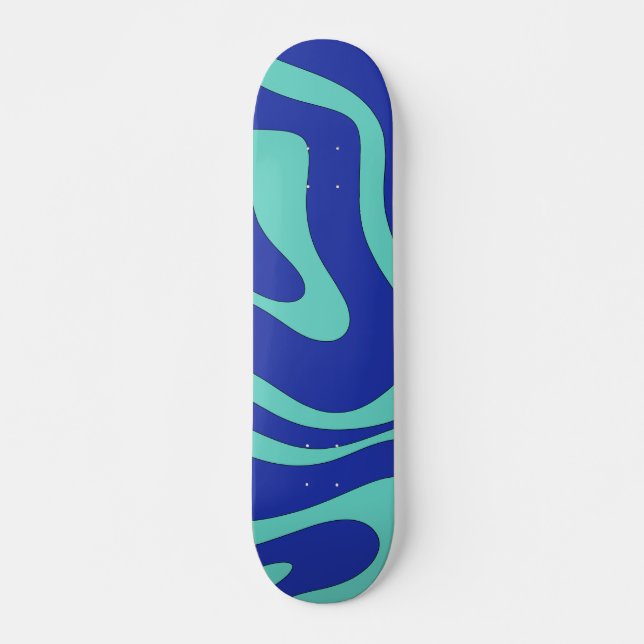 Skateboard Motif Abstrait de liquide rétro moderne (Devant)