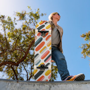 Skateboard Motif abstrait géométrique rétro du milieu du sièc