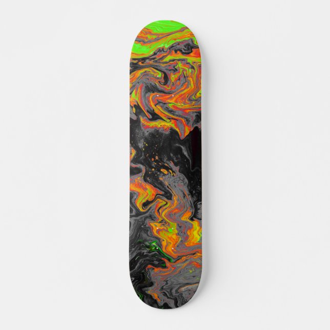 Skateboard Motif Abstrait Holographique Iridescente (Devant)