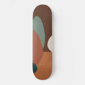Skateboard Motif abstrait rétro brun (Front)