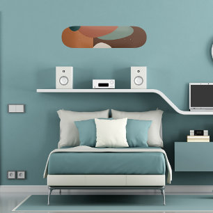 Skateboard Motif abstrait rétro brun