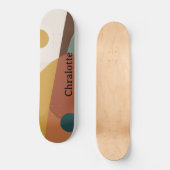 Skateboard Motif abstrait rétro jaune (Front)