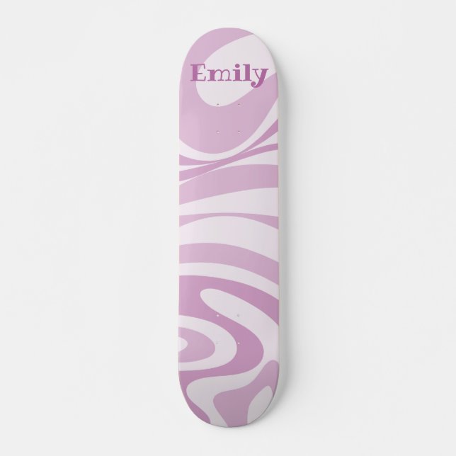 Skateboard Motif Abstrait rétro personnalisé Lilac (Devant)