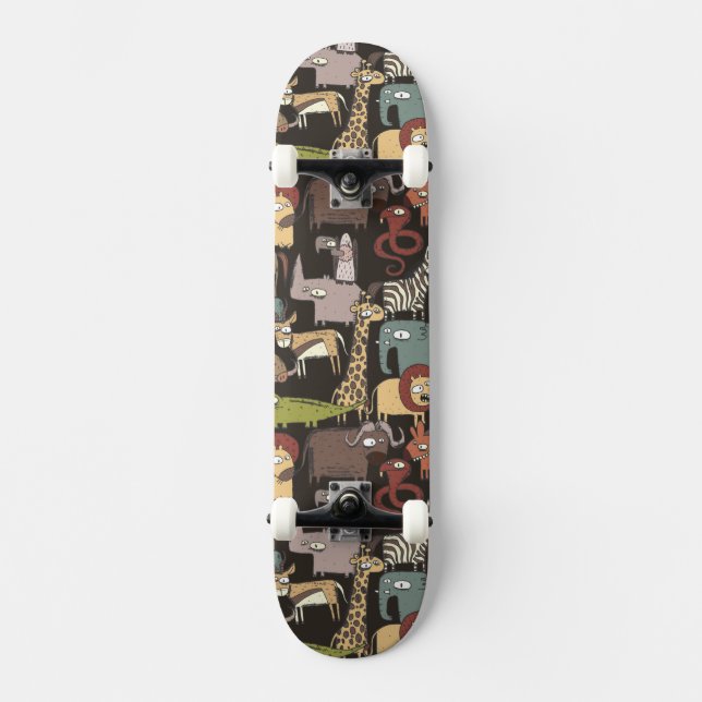 Skateboard Motif africain d'animaux (Recto)