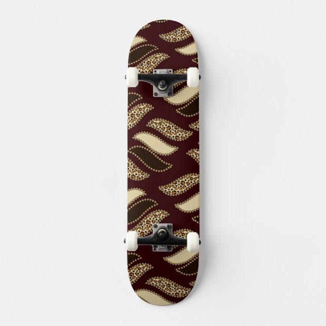 Skateboard Motif africain de peau de guépard (Recto)