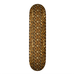 Skateboard Motif africain de peau de guépard