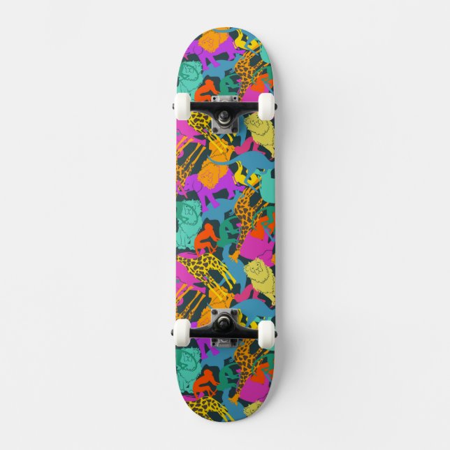Skateboard Motif animal de silhouettes (Recto)