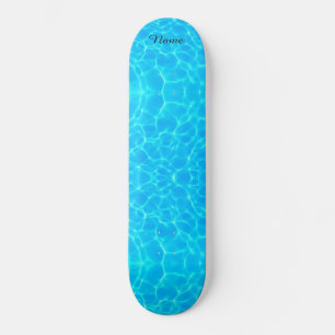 Skateboard Motif Aqua Avec Réflexion Vagues