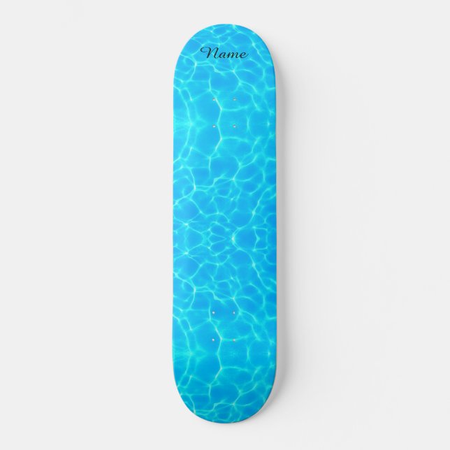 Skateboard Motif Aqua Avec Réflexion Vagues (Recto)