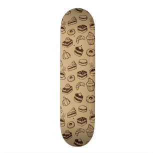 Skateboard Motif avec des gâteaux, des desserts et la