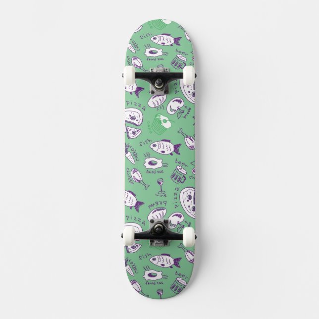 Skateboard Motif avec la nourriture (Recto)