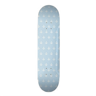 Skateboard Motif avec les ancres blanches sur le bleu