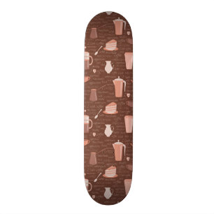 Skateboard Motif avec les éléments relatifs de café