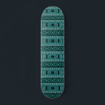 Skateboard Motif Aztec turquoise<br><div class="desc">Cette planche à roulettes est ornée d'un motif tribal turquoise. Voir d'autres skateboards motifs tribaux dans le reste de cette boutique.</div>