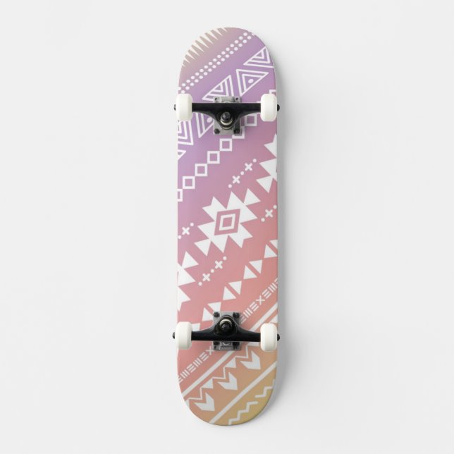 Skateboard Motif aztèque tribal d'ombre (Recto)