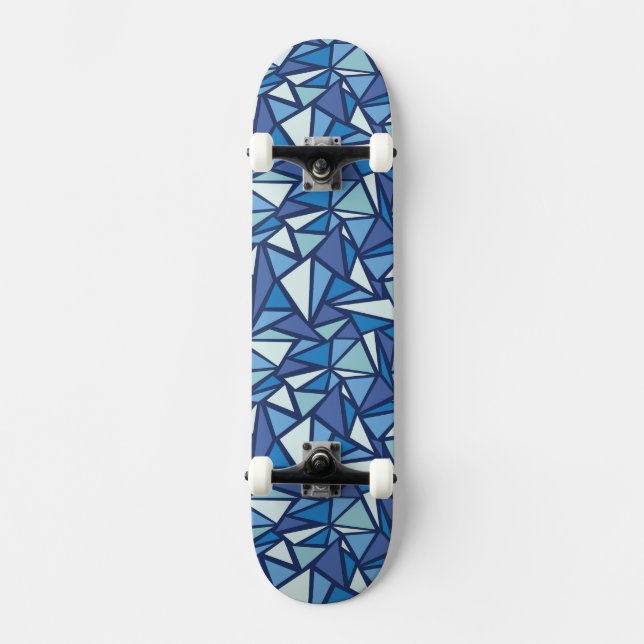 Skateboard Motif bleu abstrait de Crsytal de glace (Recto)