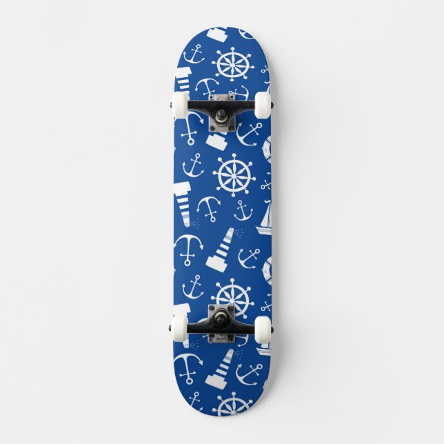Skateboard Motif bleu de mer (Recto)
