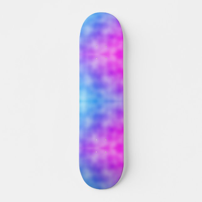 Skateboard Motif bleu et violet Abstrait (Devant)