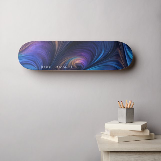 Skateboard Motif bleu foncé (Art mural (Horz))