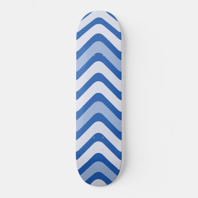 Skateboard Motif bleu ondulé (Recto)