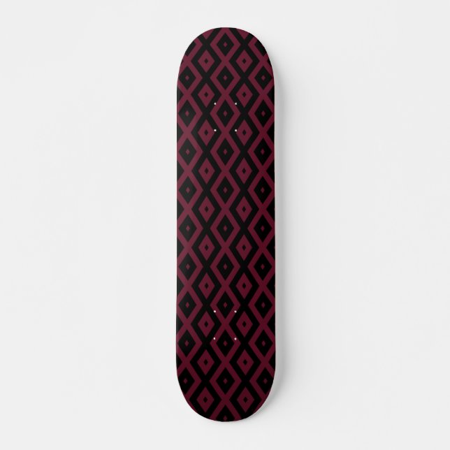 Skateboard Motif bourguignon et diamant noir (Devant)