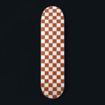 Skateboard Motif Brown blanc À damiers chèque<br><div class="desc">Vérification Brown et blanche À damiers conception Motif Carré géométrique</div>