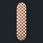 Skateboard Motif Brown blanc À damiers chèque<br><div class="desc">Vérification Brown et blanche À damiers conception Motif Carré géométrique</div>