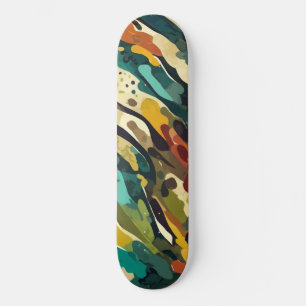 Skateboard Motif Camo avec rouille et couleurs marron