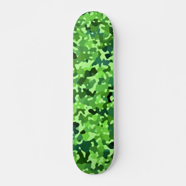 Skateboard Motif Camo - Bleu Vert Noir (Devant)