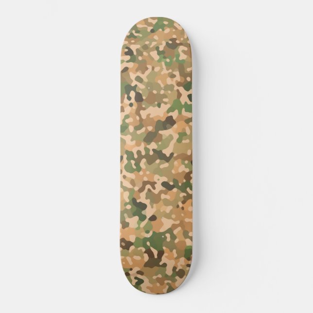 Skateboard Motif Camo - Vert Orange Brown Noir (Recto)