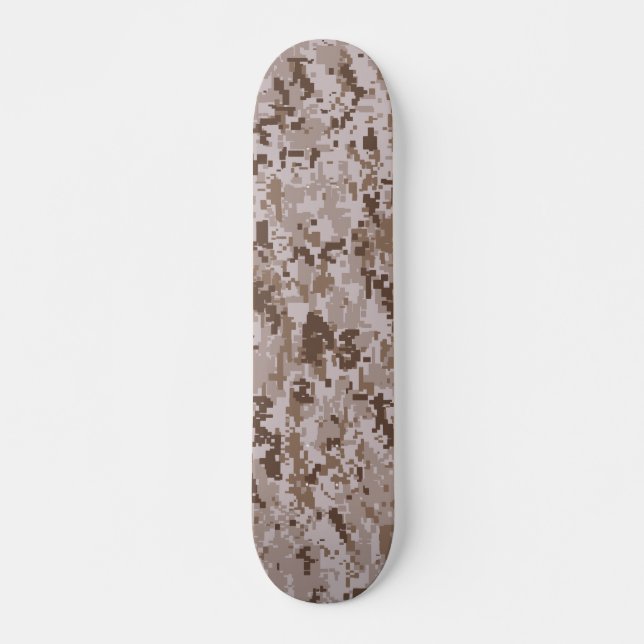 Skateboard Motif camouflage numérique – Gris LG (Devant)