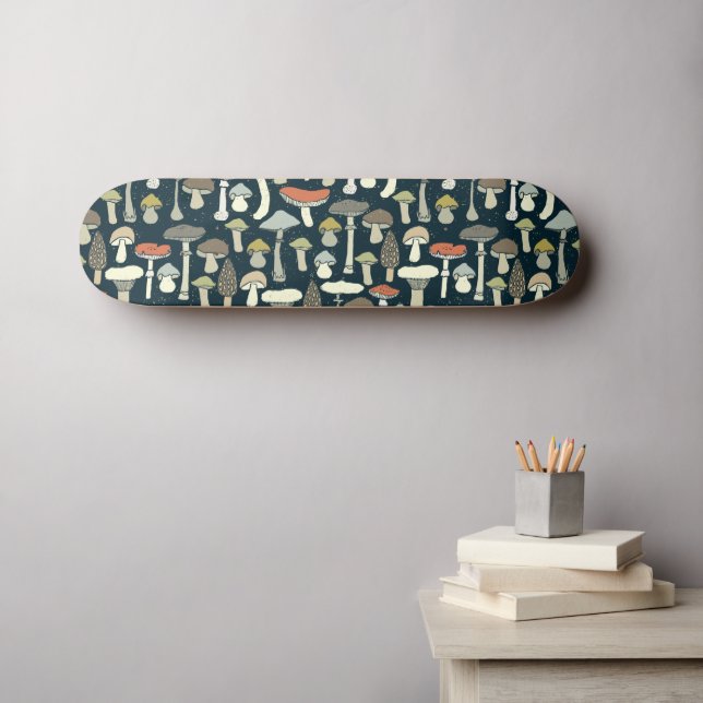 Skateboard Motif Champignons de Bois Rustique (Art mural (Horz))