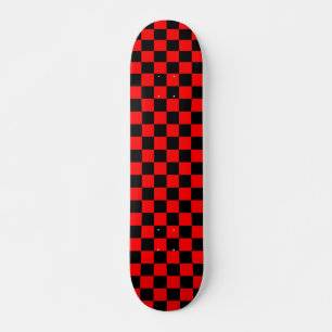 Skateboard Motif chèque À damiers rouge