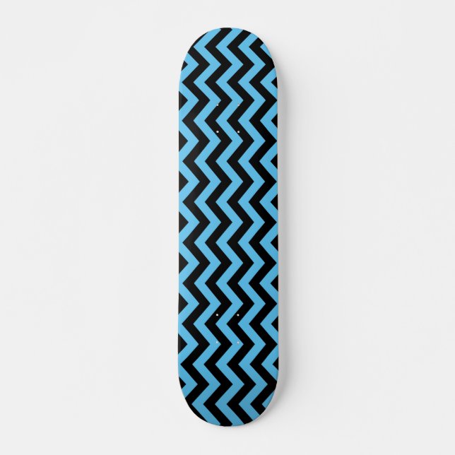 Skateboard Motif Chevron bleu et noir (Devant)