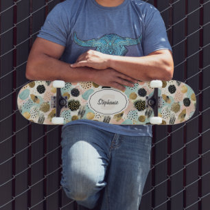 Skateboard Motif circulaire Abstrait -avec Parties scintillan