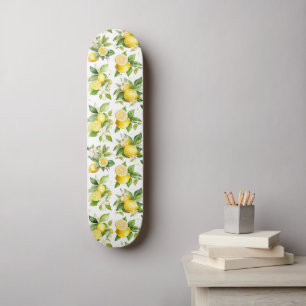 Skateboard Motif citron, Fleurs de citron, Feuilles, Citrus