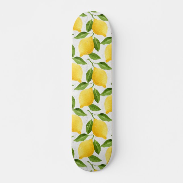 Skateboard Motif citrons aquarelle (Devant)