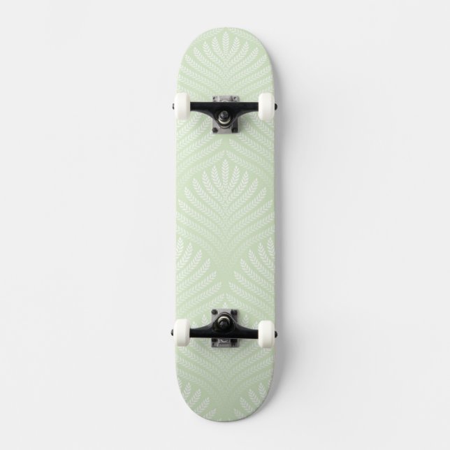 Skateboard Motif classique de feuillage dans le blanc et le (Recto)