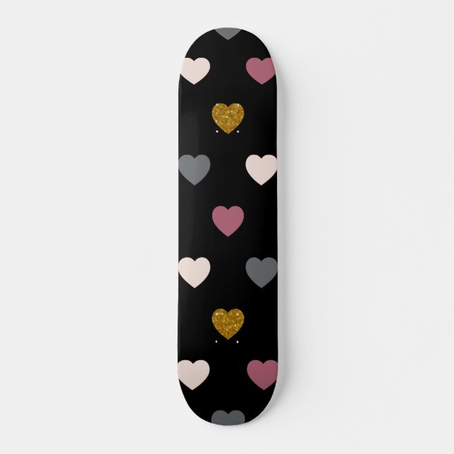 Skateboard Motif Cœurs 30 (Devant)
