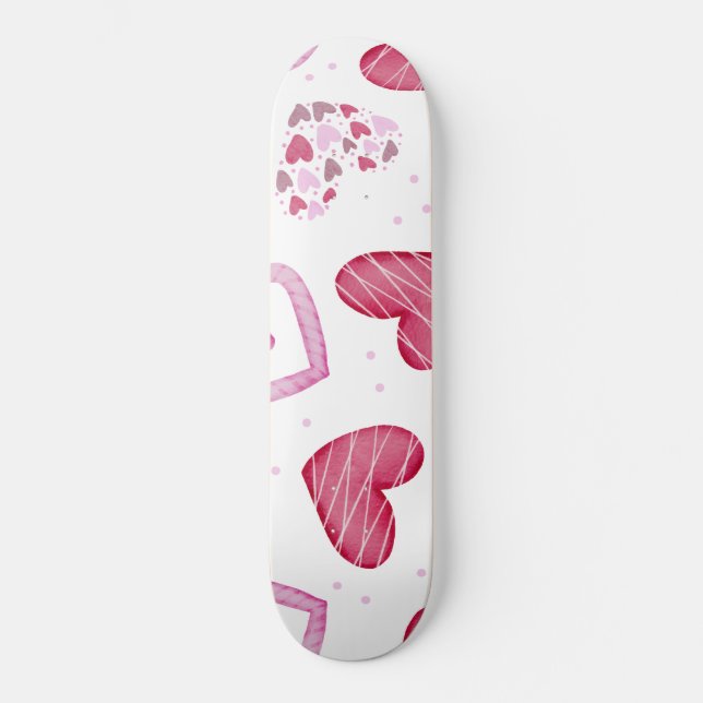 Skateboard Motif Cœurs 36 (Recto)