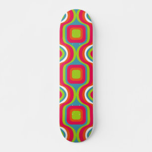 Skateboard Motif Colorfull élégant géométrique Vintage mignon