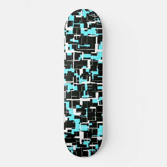 Skateboard Motif cool tendance noir blanc bleu (Recto)