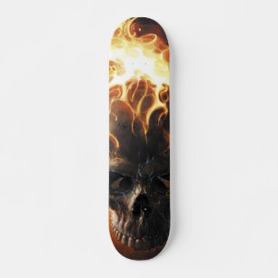 Skateboard Motif crâne flamboyant1