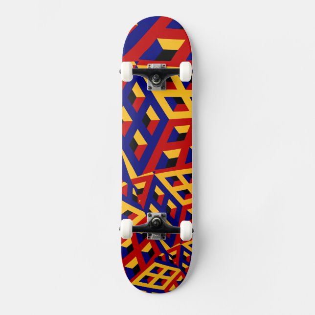 Skateboard Motif cubique (Recto)