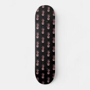Skateboard Motif d'ananas Faux Rose Gold Foil