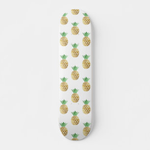 Skateboard Motif d'ananas Tropical Hawaiian Gold Foil