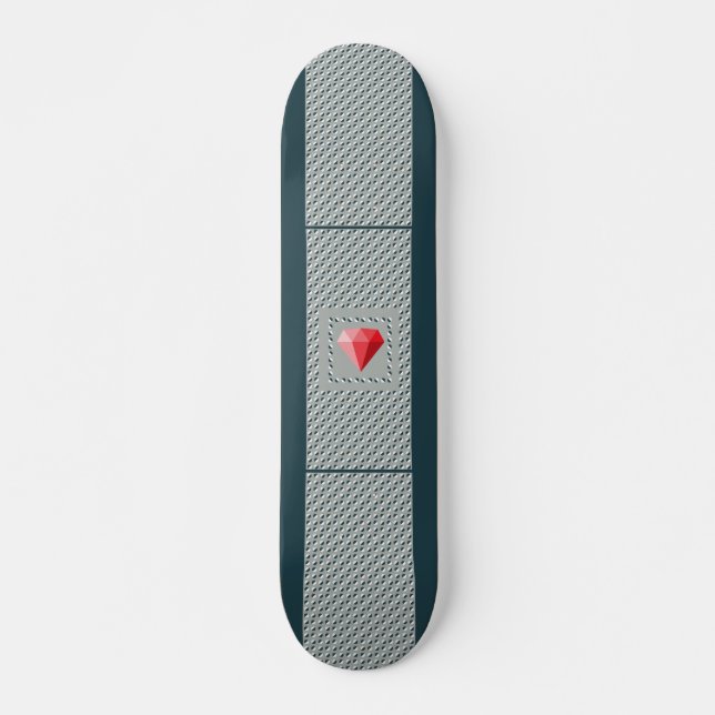 Skateboard Motif dansant Illusion d'optique Rubis  (Devant)